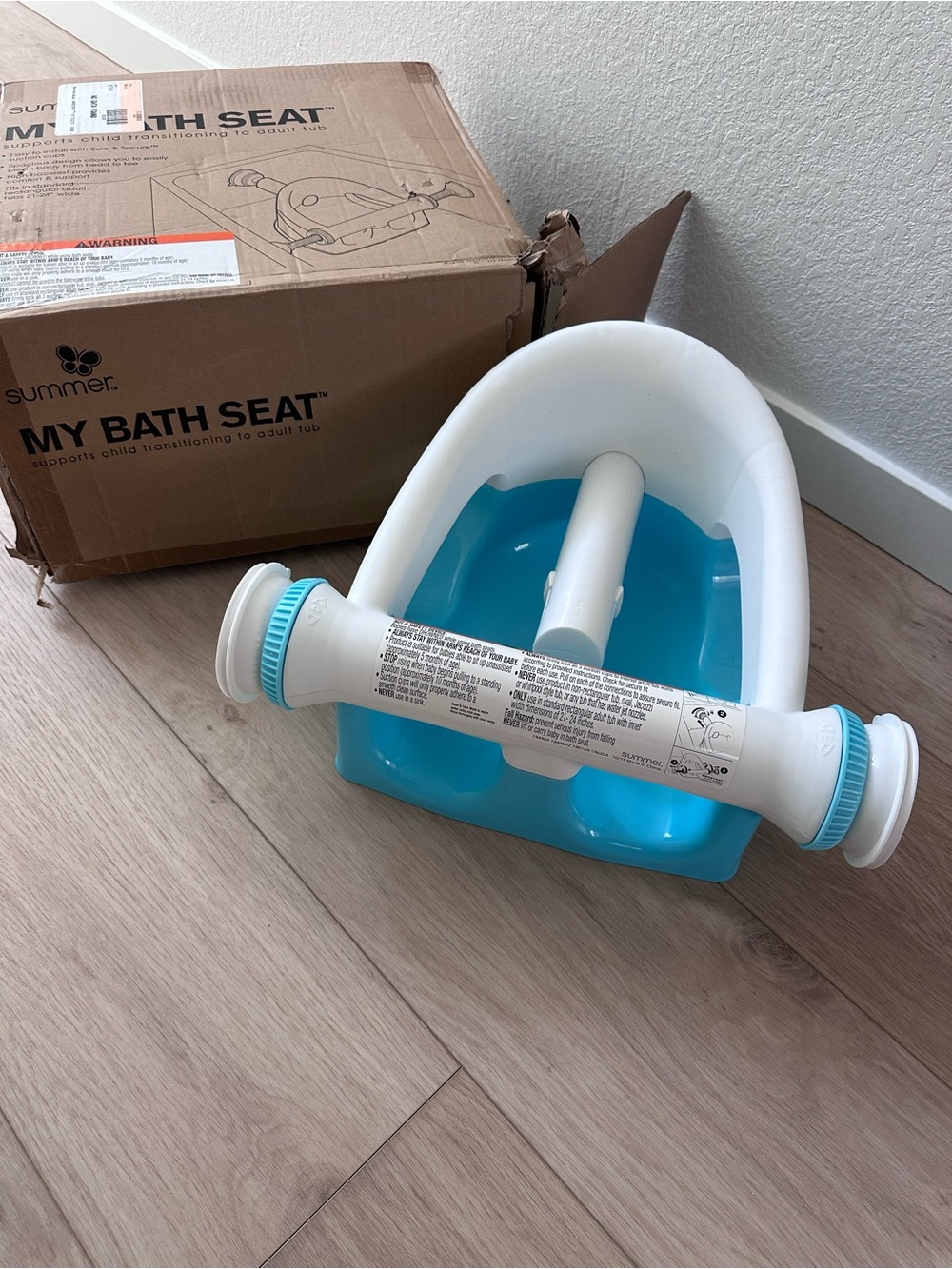 Summer My Bath Seat - Blue and White Toddler Bath Support